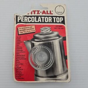 Vintage 1980 Tops Mfg FITZ ALL Replacement‎ Glass Percolator Top Model 135